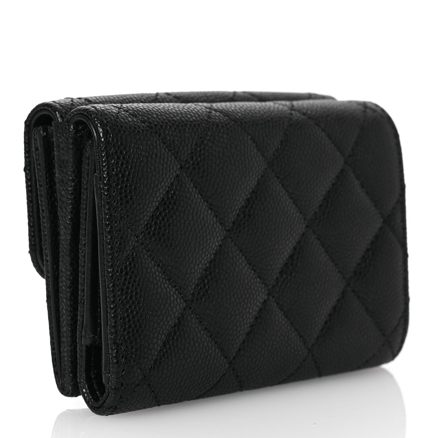 Chanel Caviar Quilted Enamel Coco Casino Double Flap Wallet Black 3 of 12