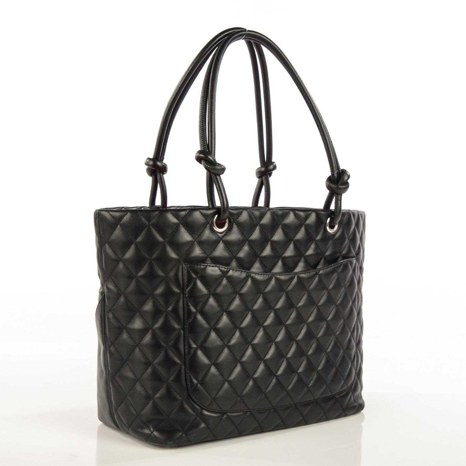 Chanel Calfskin Quilted Large Cambon Tote Black White 3 of 7