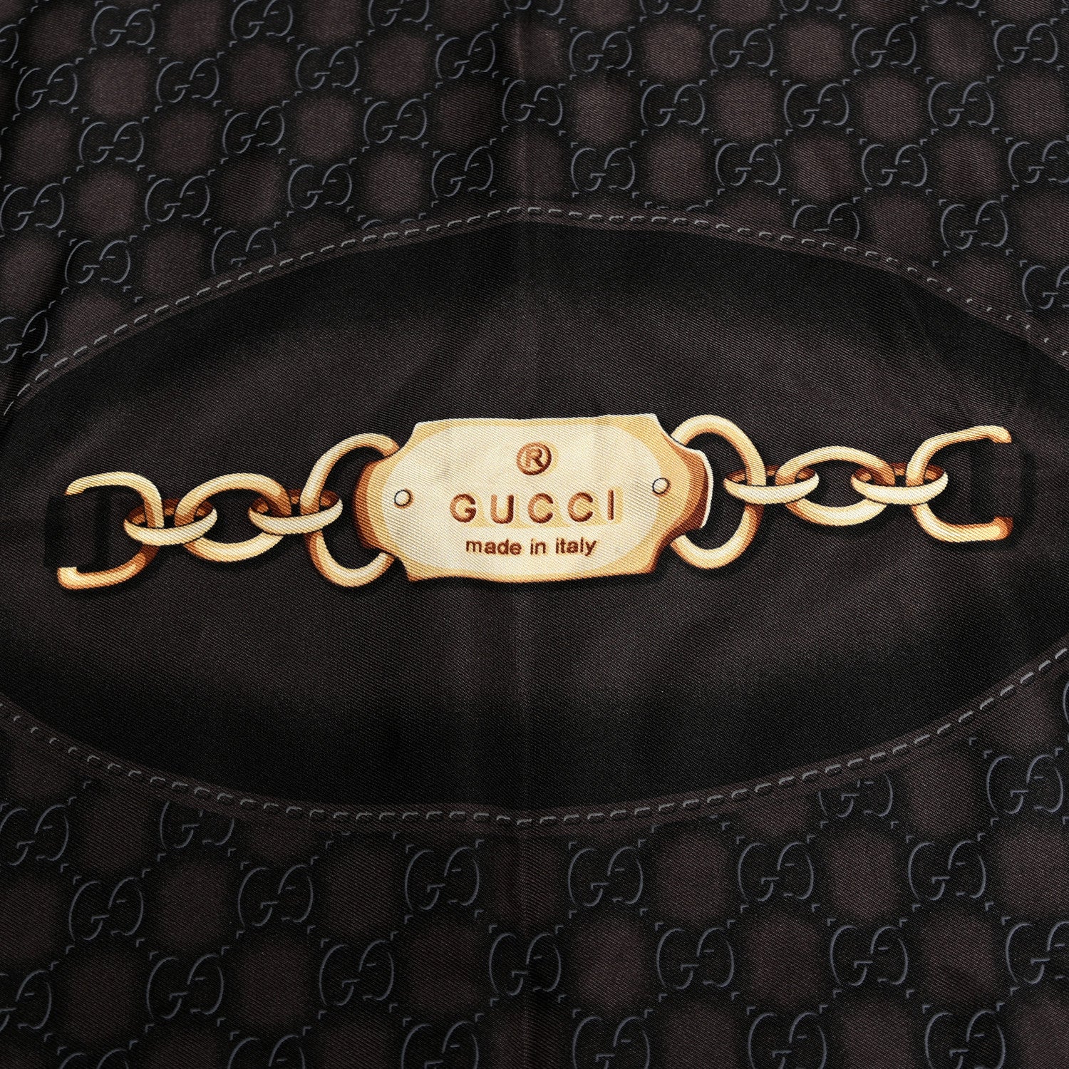 Gucci Silk Monogram Square Scarf Brown 4 of 8