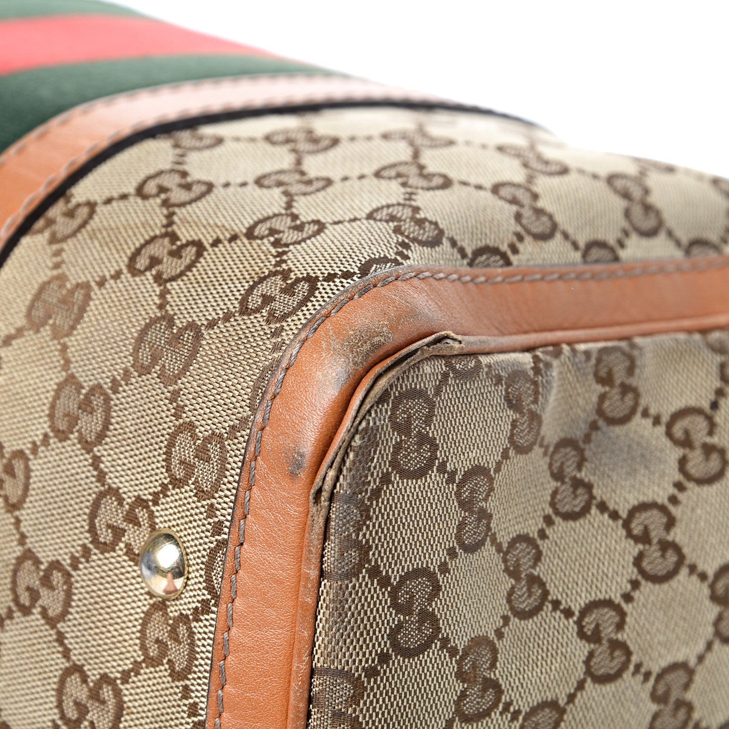 Gucci Monogram Vintage Web Medium Boston Tobacco 9 of 26