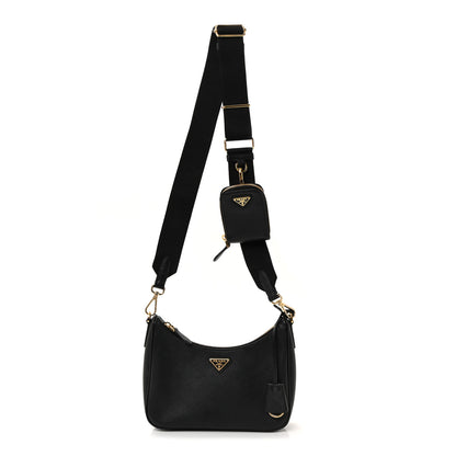 Prada Saffiano Lux Re-Edition 2005 Shoulder Bag Black 1 of 9