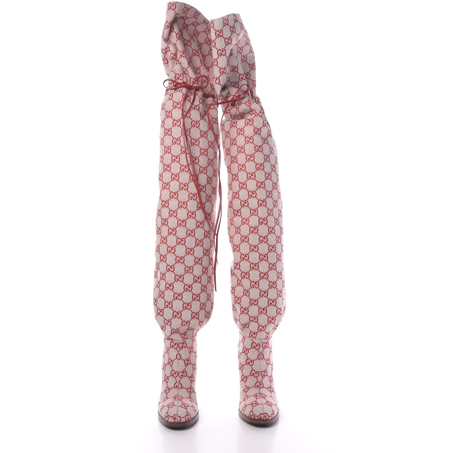 Monogram Over The Knee Boots 35 Gardenia Hibiscus Red