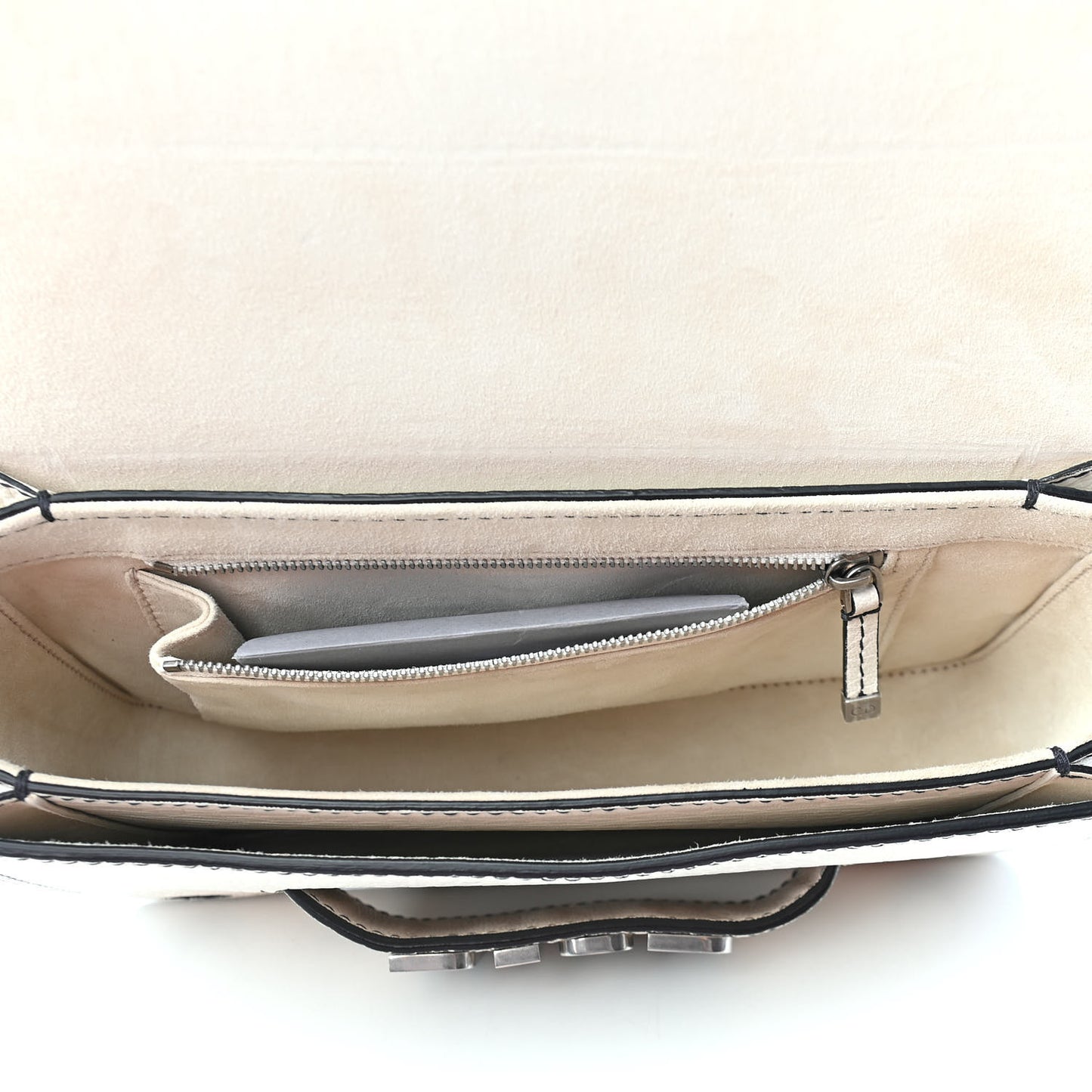Canyon Grained Lambskin Dio(r)evolution Flap Bag Off White
