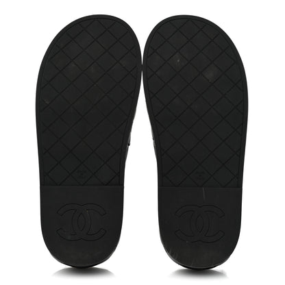 Chanel Lambskin Quilted CC Mules Sandals 39 Black 5 of 8