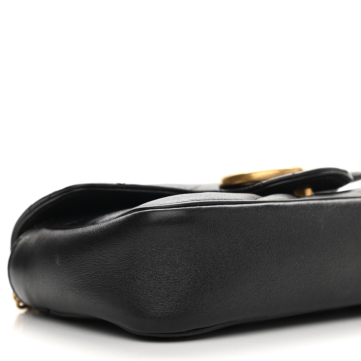 Calfskin Matelasse Super Mini GG Marmont Shoulder Bag Black