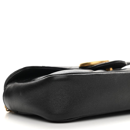 Gucci Calfskin Matelasse Super Mini GG Marmont Shoulder Bag Black 5 of 10