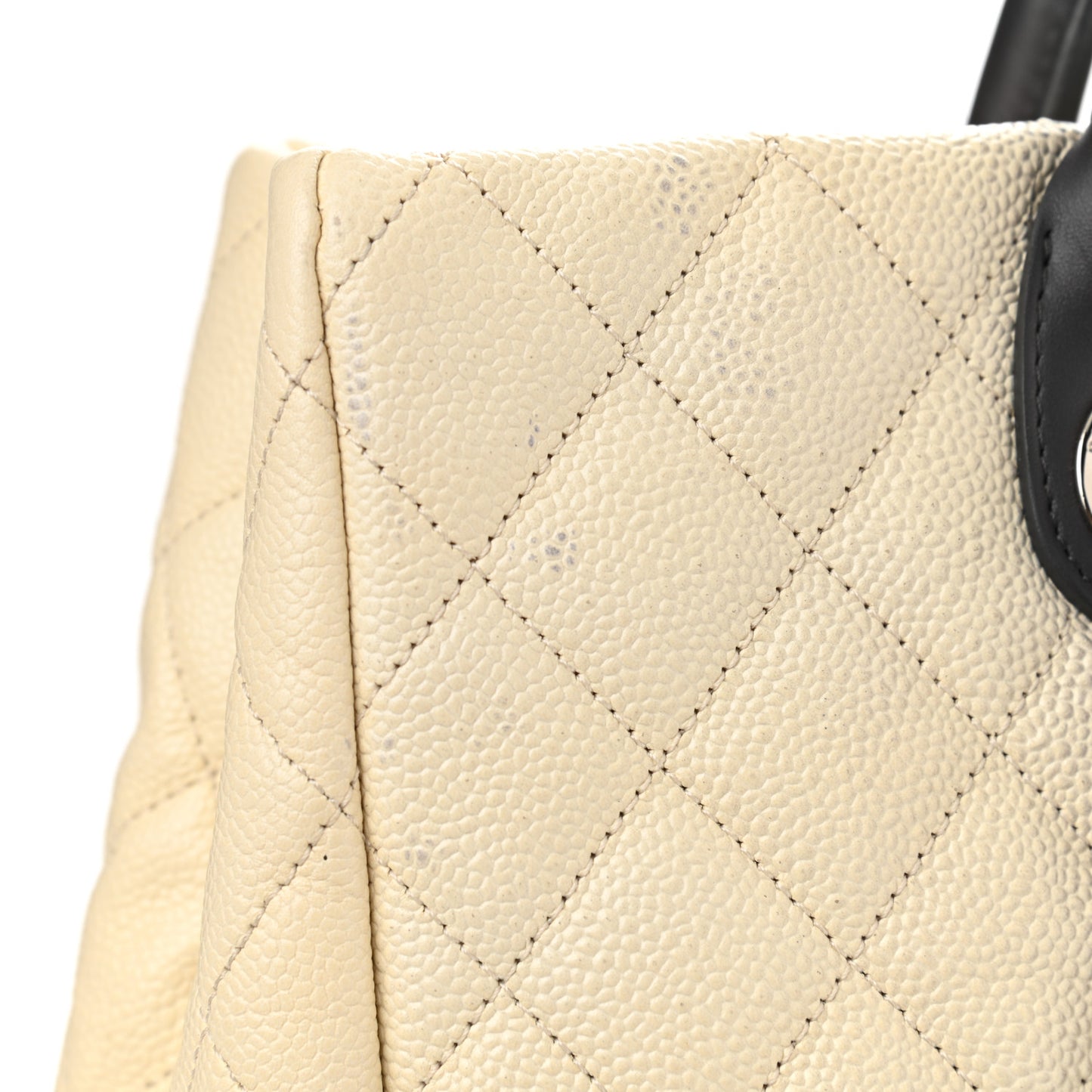Caviar Ombre Large Shopping Tote White