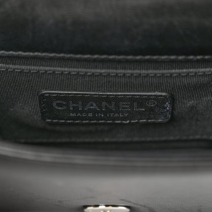 Chanel Plexiglass Patent Mini Striped Boy Brick Flap Black White 6 of 11