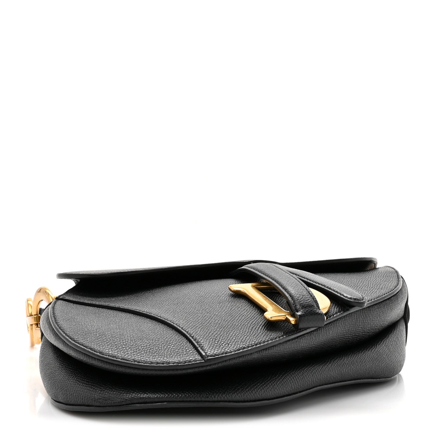 Christian Dior Grained Calfskin Saddle Bag Black 4 of 10