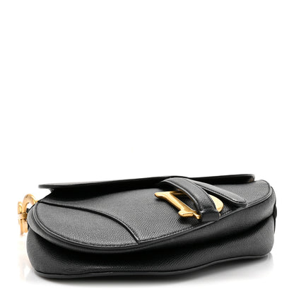 Christian Dior Grained Calfskin Saddle Bag Black 4 of 10