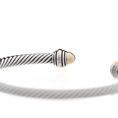 David Yurman Sterling Silver 14K Yellow Gold 5mm Cable Classics Dome Bracelet 5 of 6