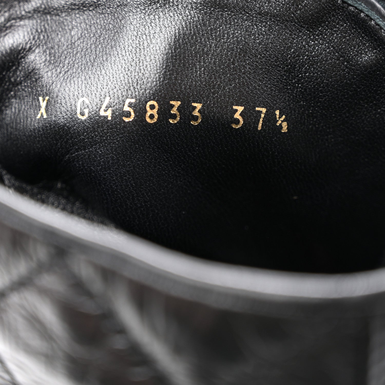 Chanel Shiny Calfskin Quilted Lace Up Combat Boots 37.5 Black 9 of 11