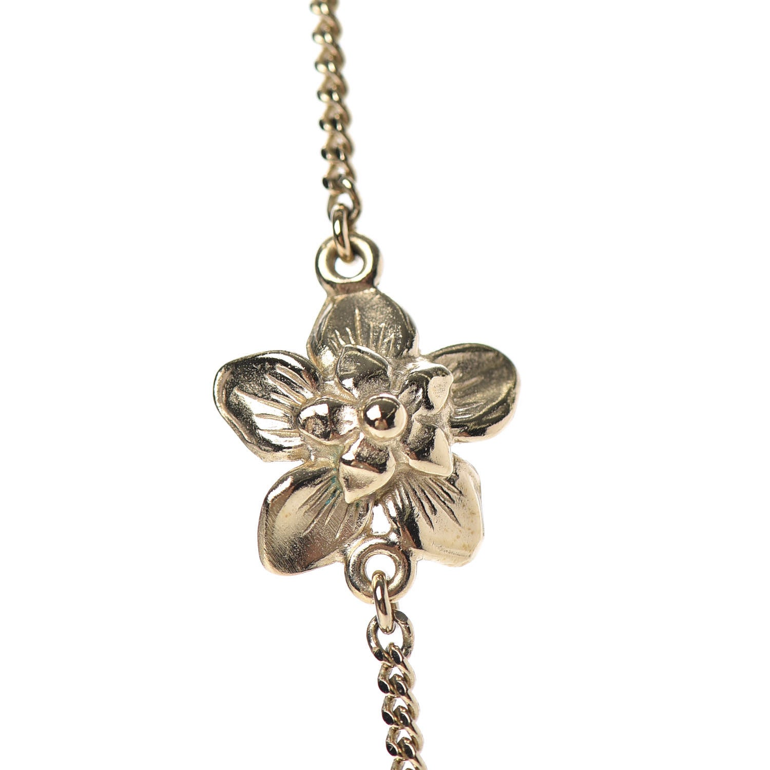 Chanel CC Camellia Necklace Gold 5 of 6