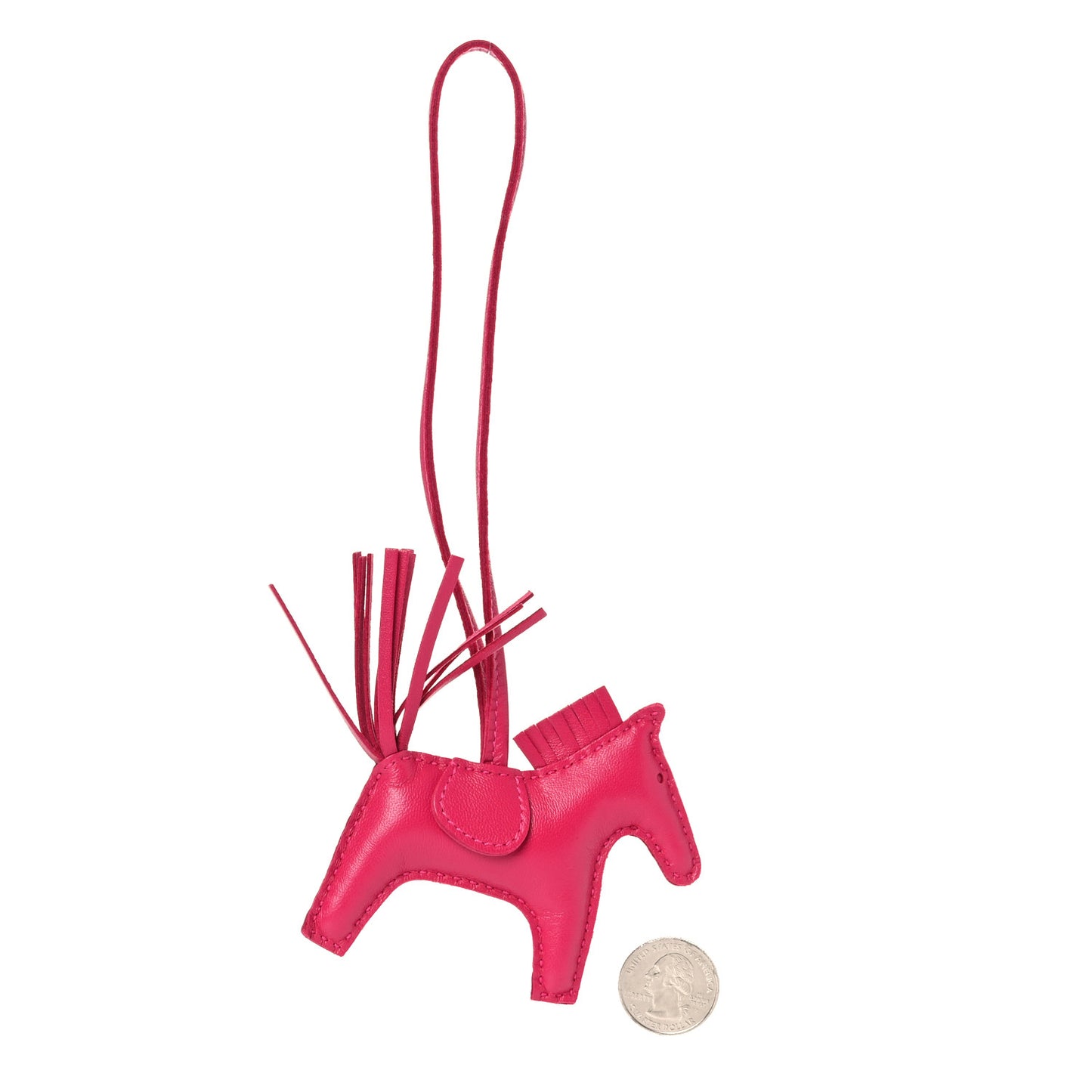 Milo Lambskin Grigri Rodeo Horse Bag Charm PM Rose Mexico