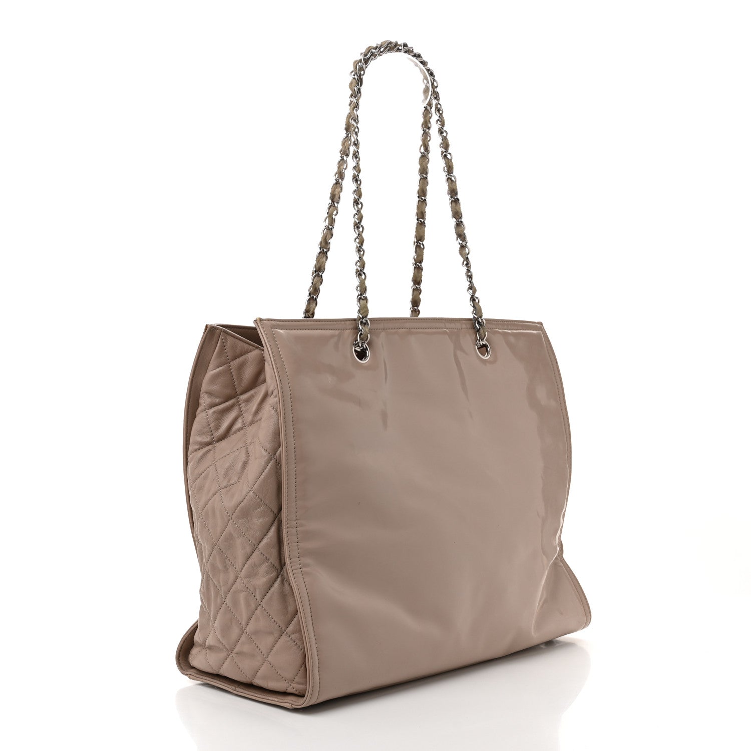 Chanel Vinyl Large Lipstick Tote Dark Beige 3 of 18