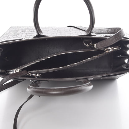 Saint Laurent Calfskin Crocodile Embossed Small Sac De Jour Coal 6 of 10