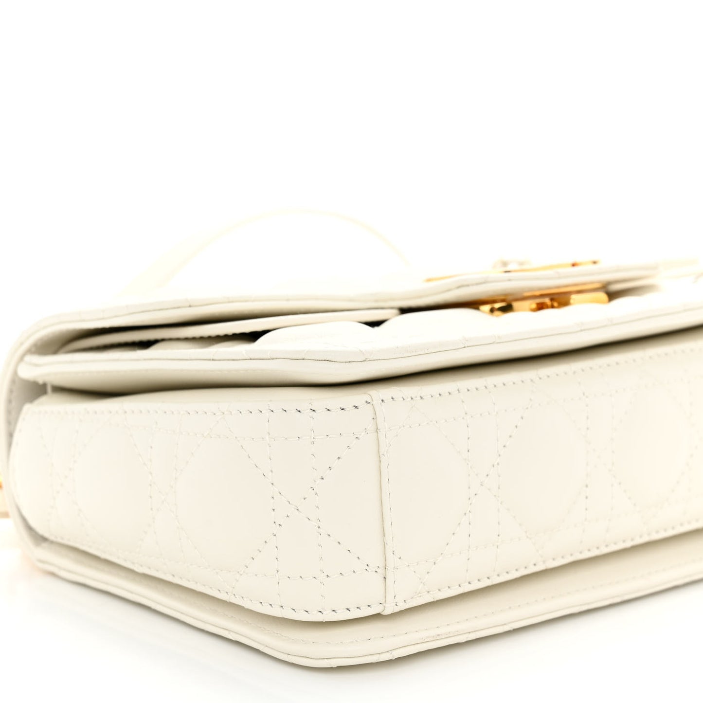 Lambskin Cannage Small Jolie Top Handle Bag Latte