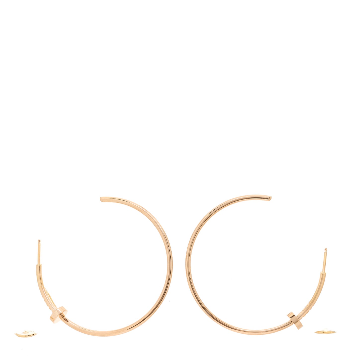 18K Pink Gold Large Juste Un Clou Hoop Earrings