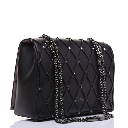 Valentino Garavani Smooth Calfskin Quilted Beehive Shoulder Bag Black 3 of 14