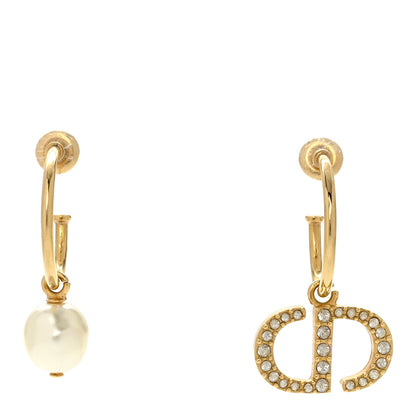 Christian Dior Pearl CD Drop Earrings Gold 1 of 4