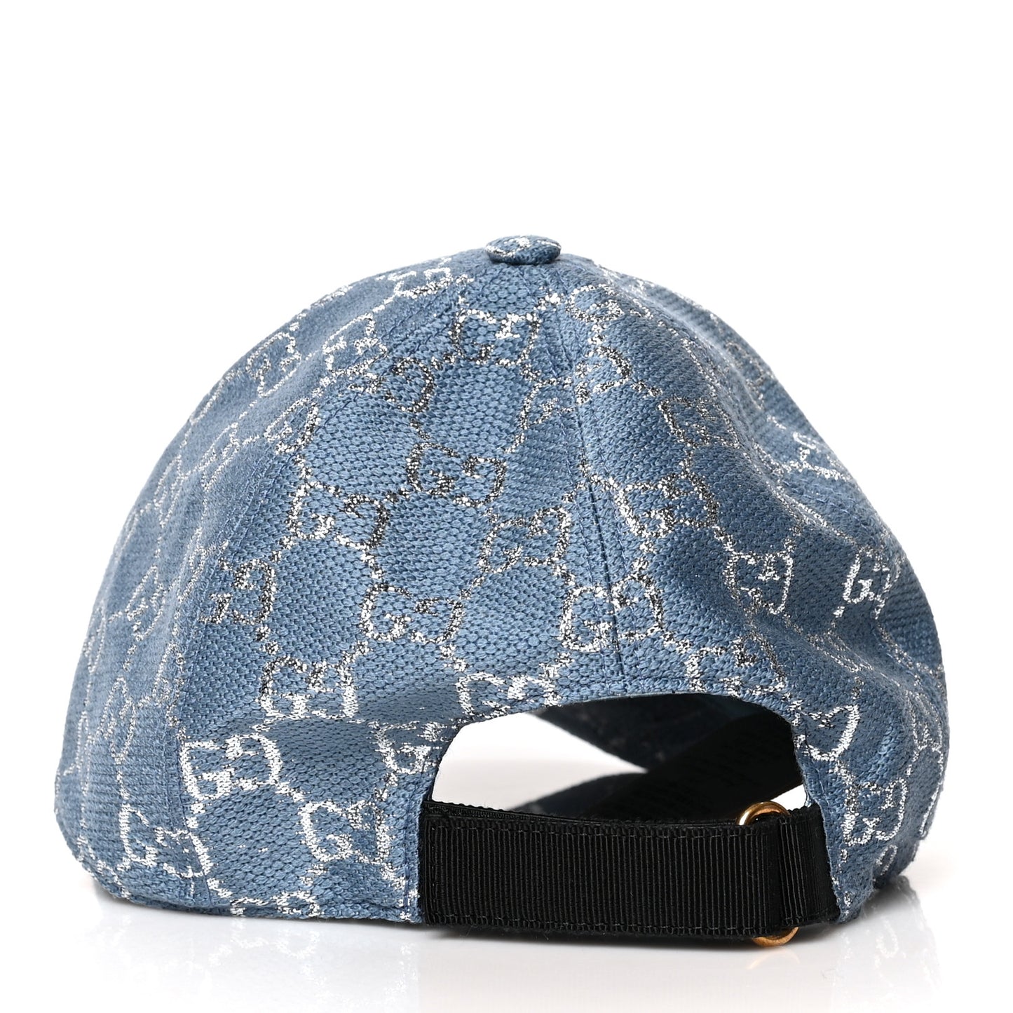 Canvas Lame GG Monogram Rush Baseball Hat XL Blue Silver
