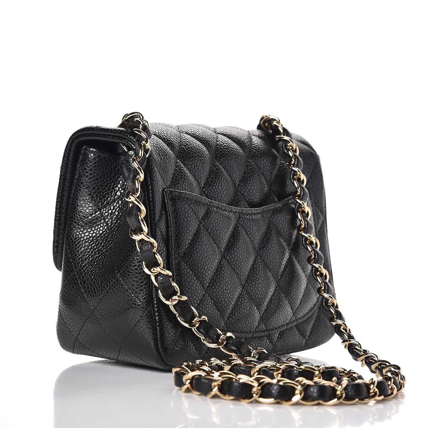 Caviar Quilted Mini Square Flap Black