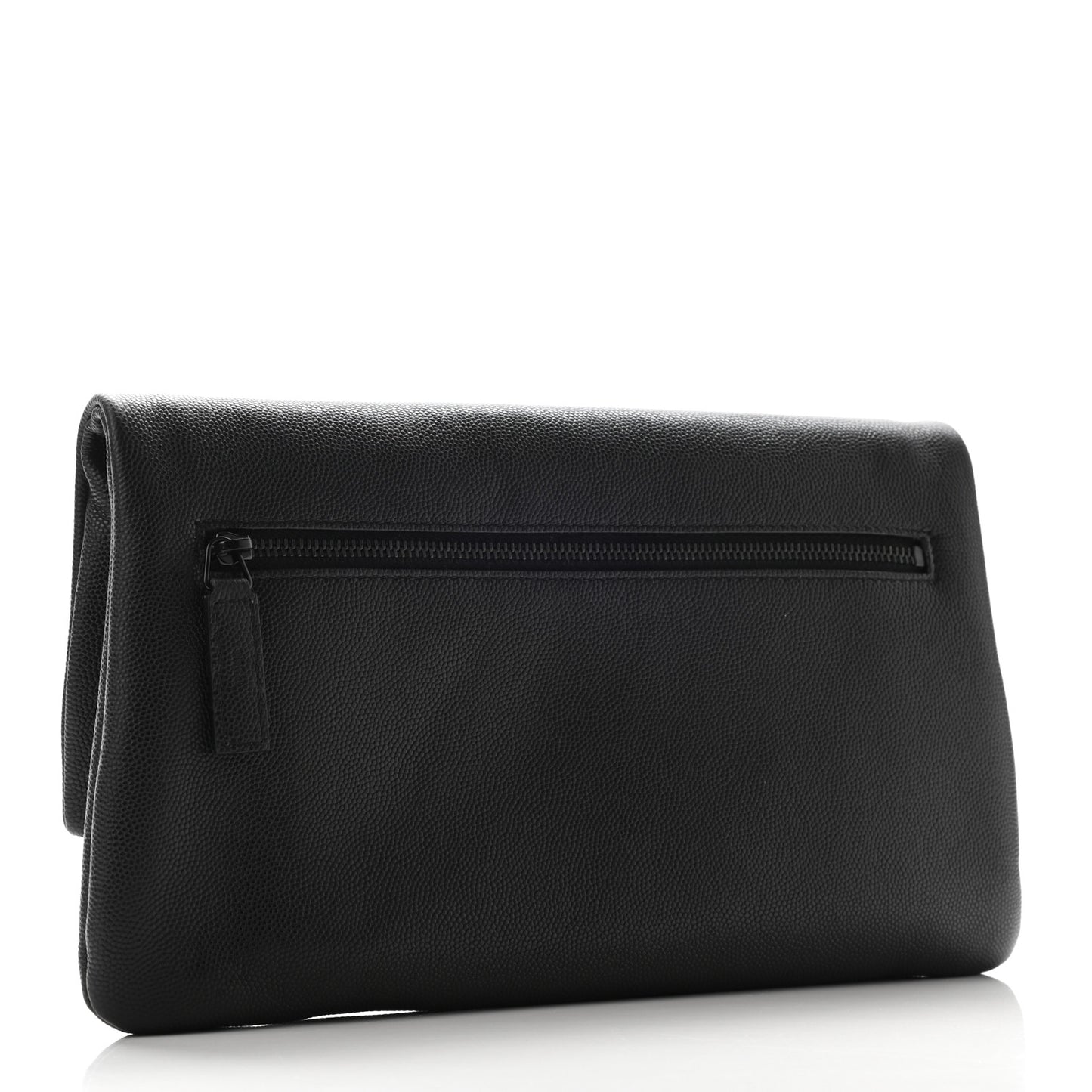 Grain De Poudre West Hollywood Monogram Fold Over Clutch Black