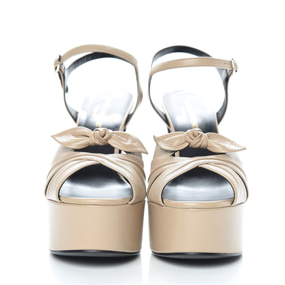 Saint Laurent Goatskin Candy 80 Platform Sandals 37.5 Powder 2 of 9