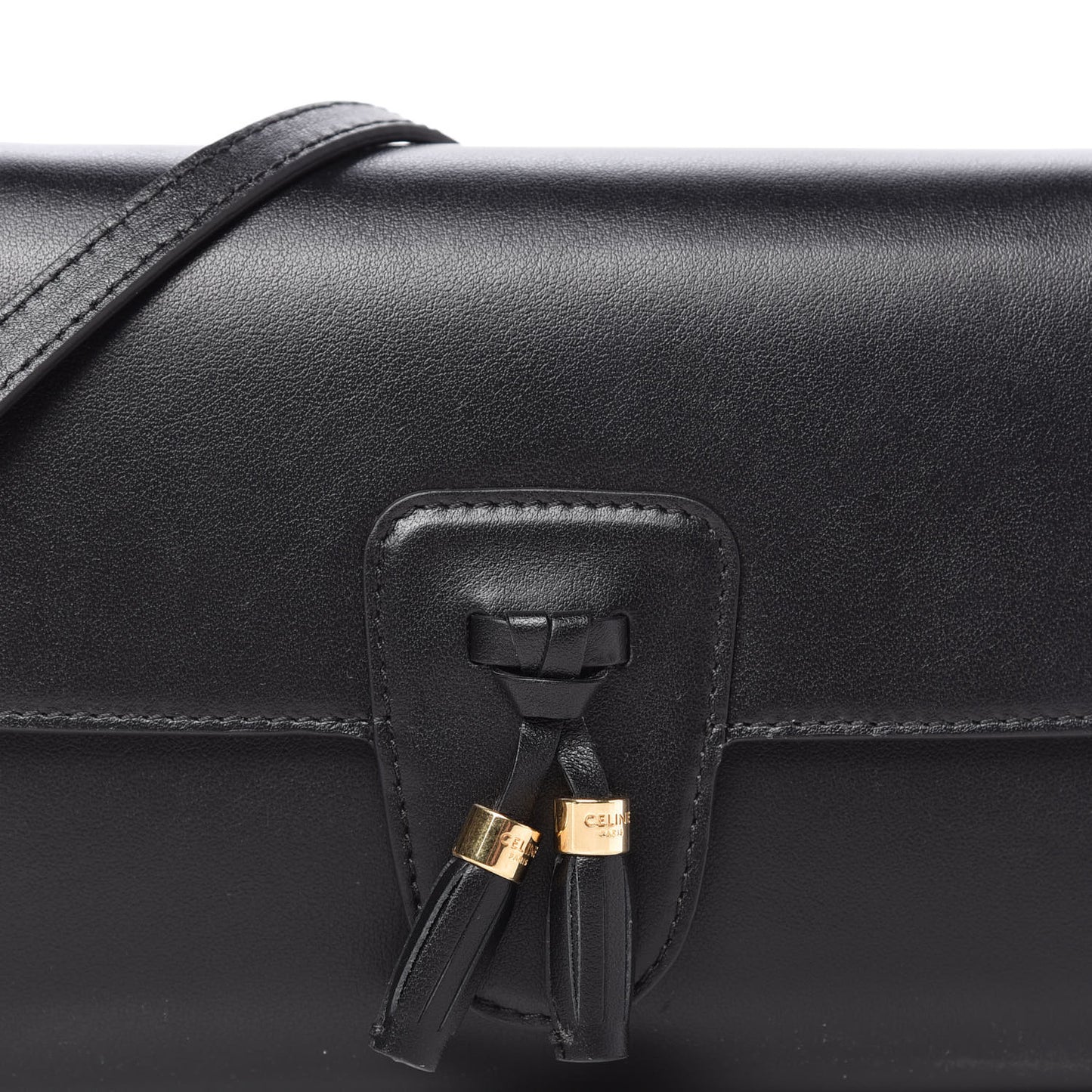 Smooth Calfskin Tassel Belt Bag Black