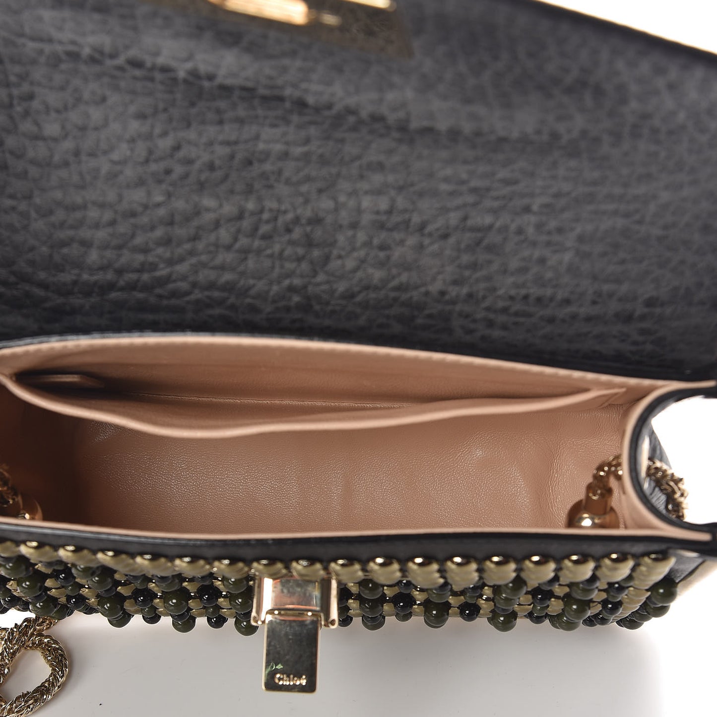 Beaded Small Sally Flap Bag Black