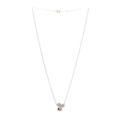 Tiffany 18K Rose Gold Diamond Paper Flowers Pendant Necklace 3 of 4