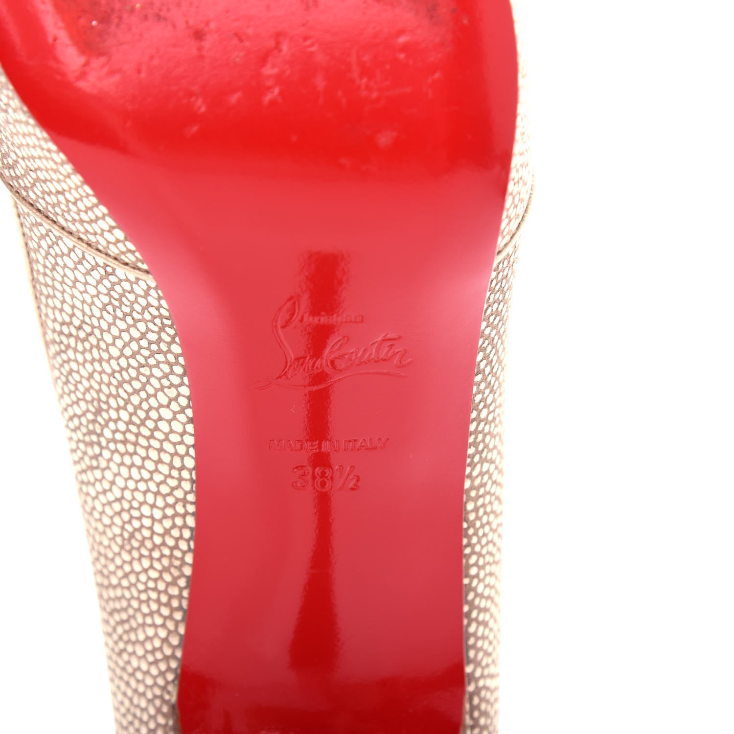 Christian Louboutin Suede Orlato Shelley 90 Pumps 38.5 Gold 9 of 11