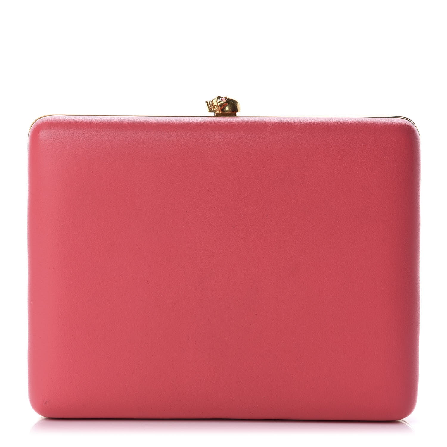 Alexander McQueen Calfskin Skull Box Clutch Pink 1 of 8