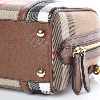 Burberry House Check Derby Calfskin Small Alchester Bowling Bag Tan 13 of 13
