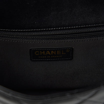Chanel Crumpled Calfskin Quilted Large Chain All Over Flap Bag Black 8 of 10