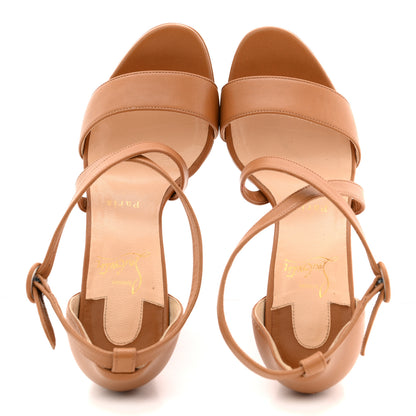 Christian Louboutin Nappa Loubi Bee Alta 130 Sandals 37 Nude 2 of 13