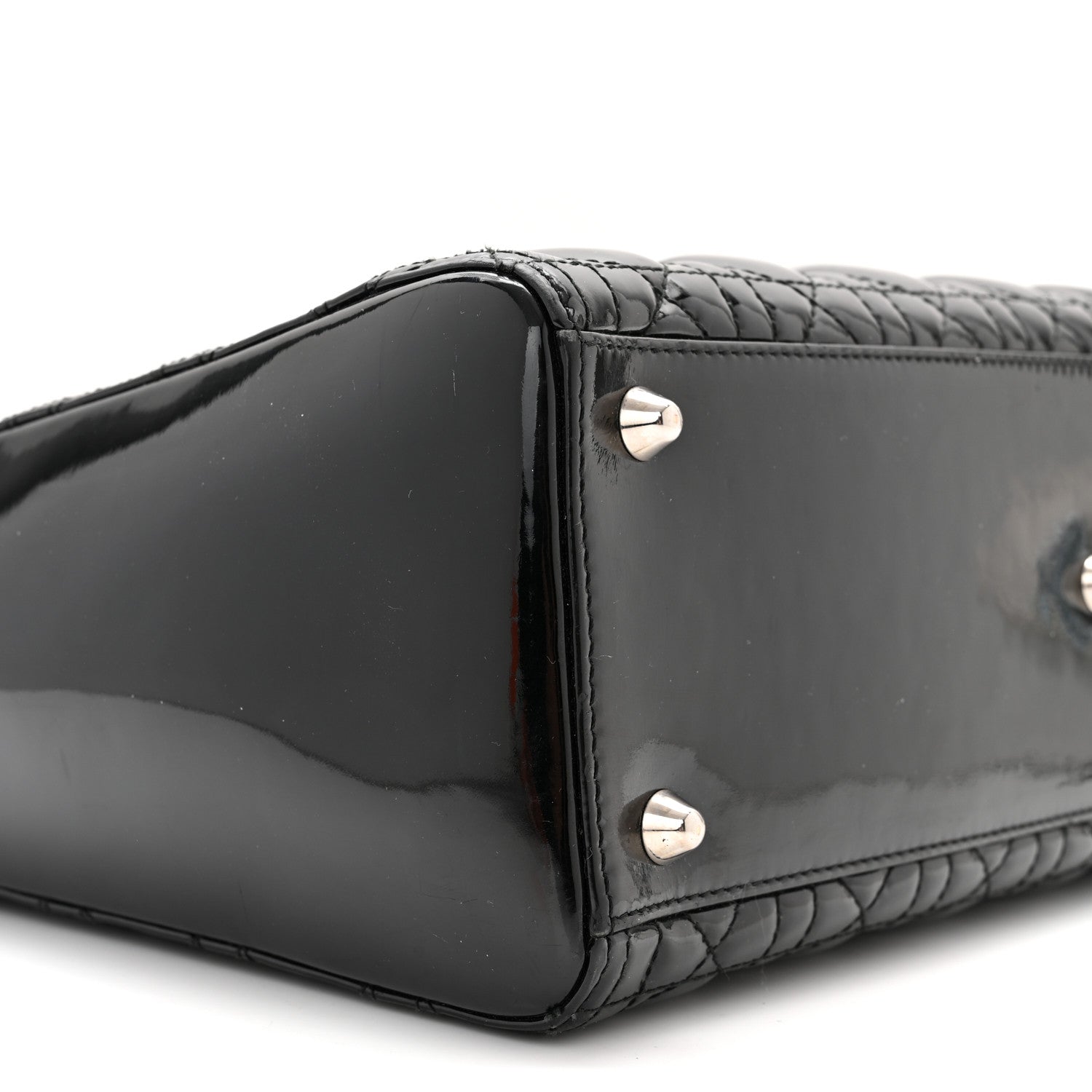 Christian Dior Patent Cannage Large Lady Dior Black 9 of 10