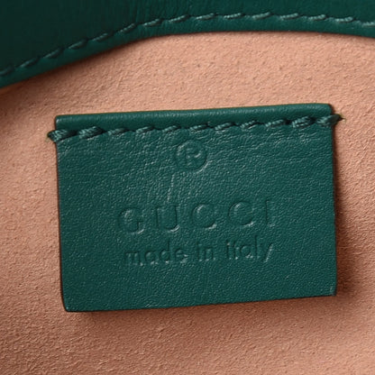 Gucci Calfskin Matelasse Super Mini GG Marmont Shoulder Bag Emerald Green 8 of 10