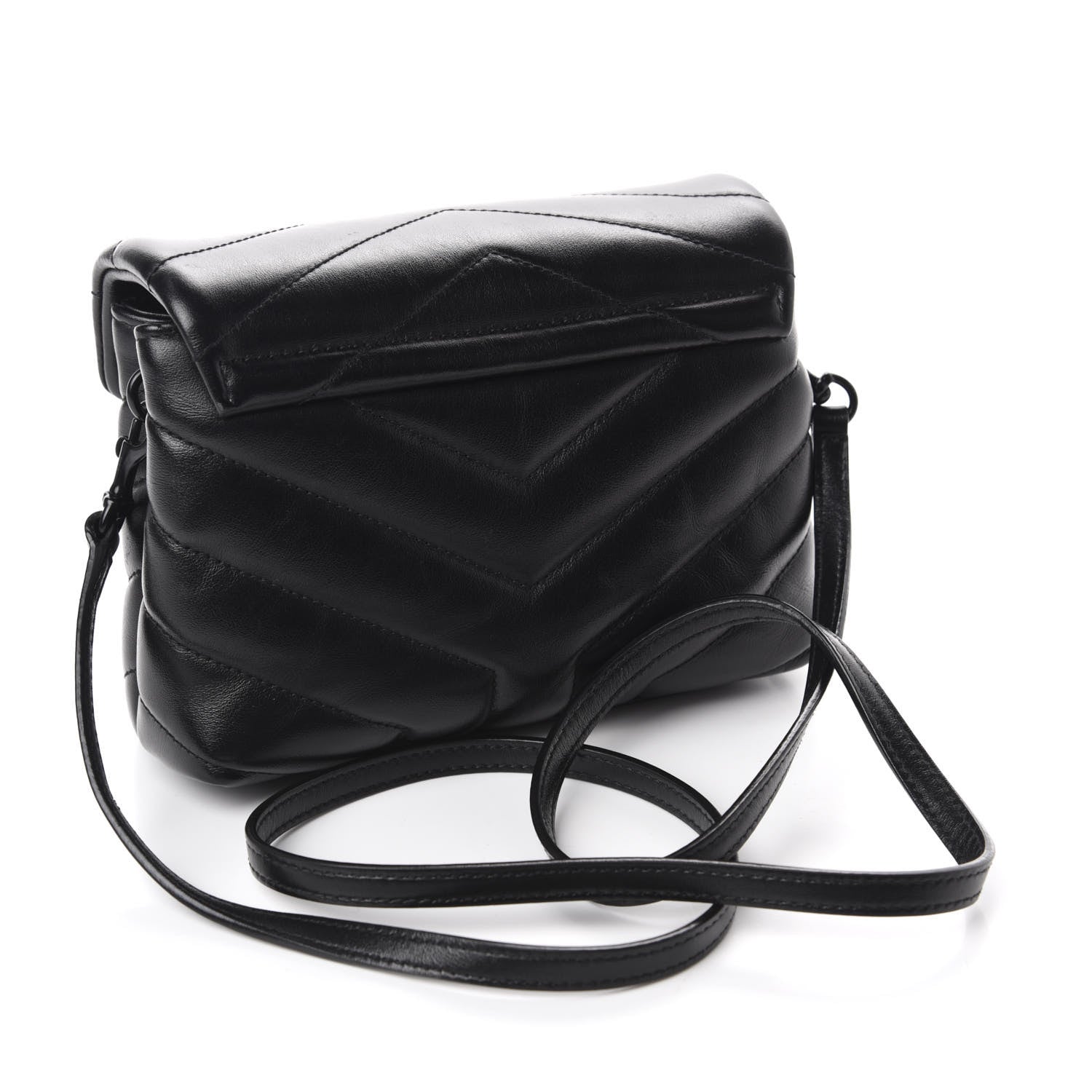 Saint Laurent Calfskin Y Quilted Monogram Toy Loulou Crossbody Bag Black 3 of 13
