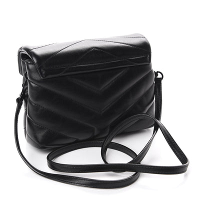Saint Laurent Calfskin Y Quilted Monogram Toy Loulou Crossbody Bag Black 3 of 13