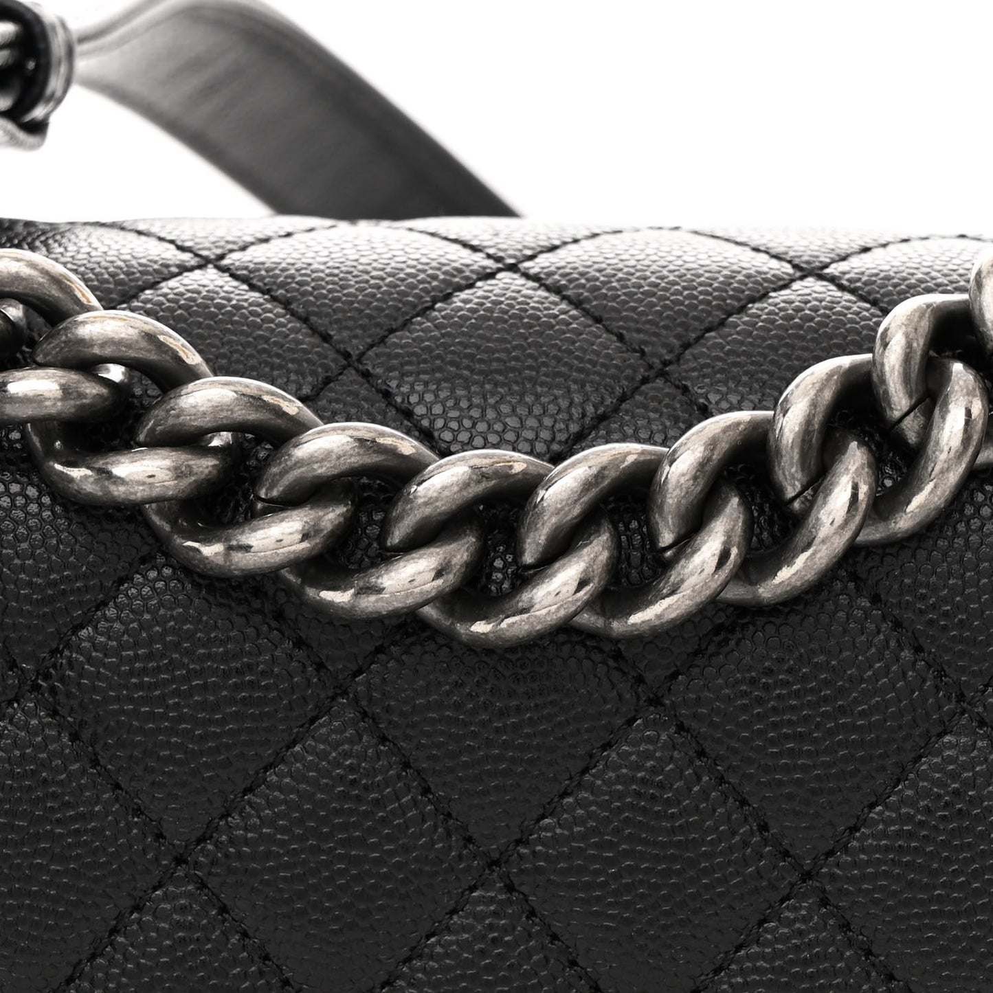 Caviar Quilted Small Boy Flap Black