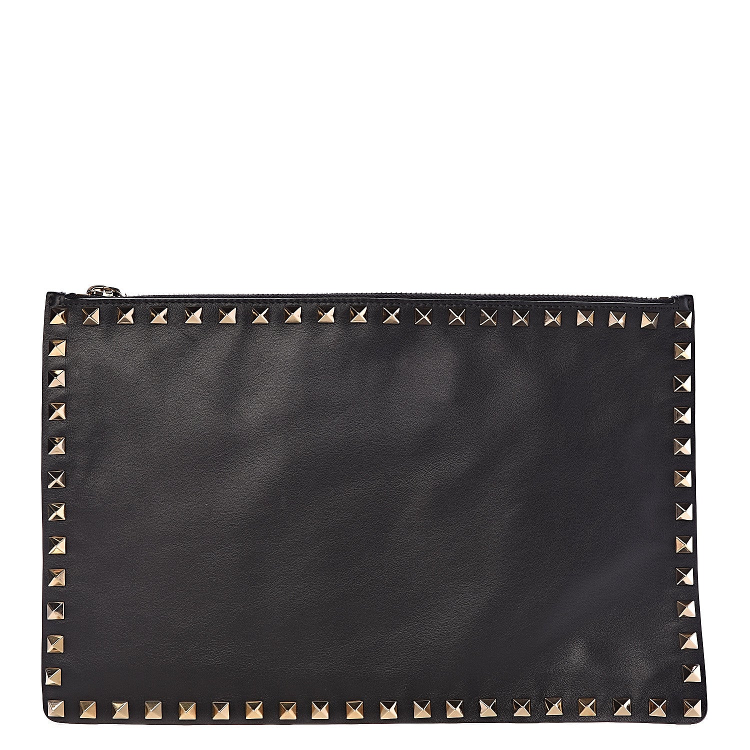 Valentino Garavani Vitello Large Rockstud Zip Pouch Black 1 of 6