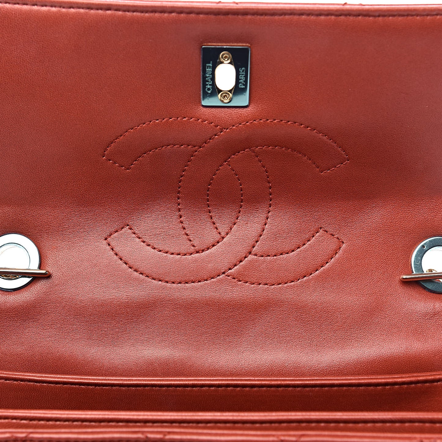 Lambskin Quilted Small Trendy CC Flap Dual Handle Bag Red