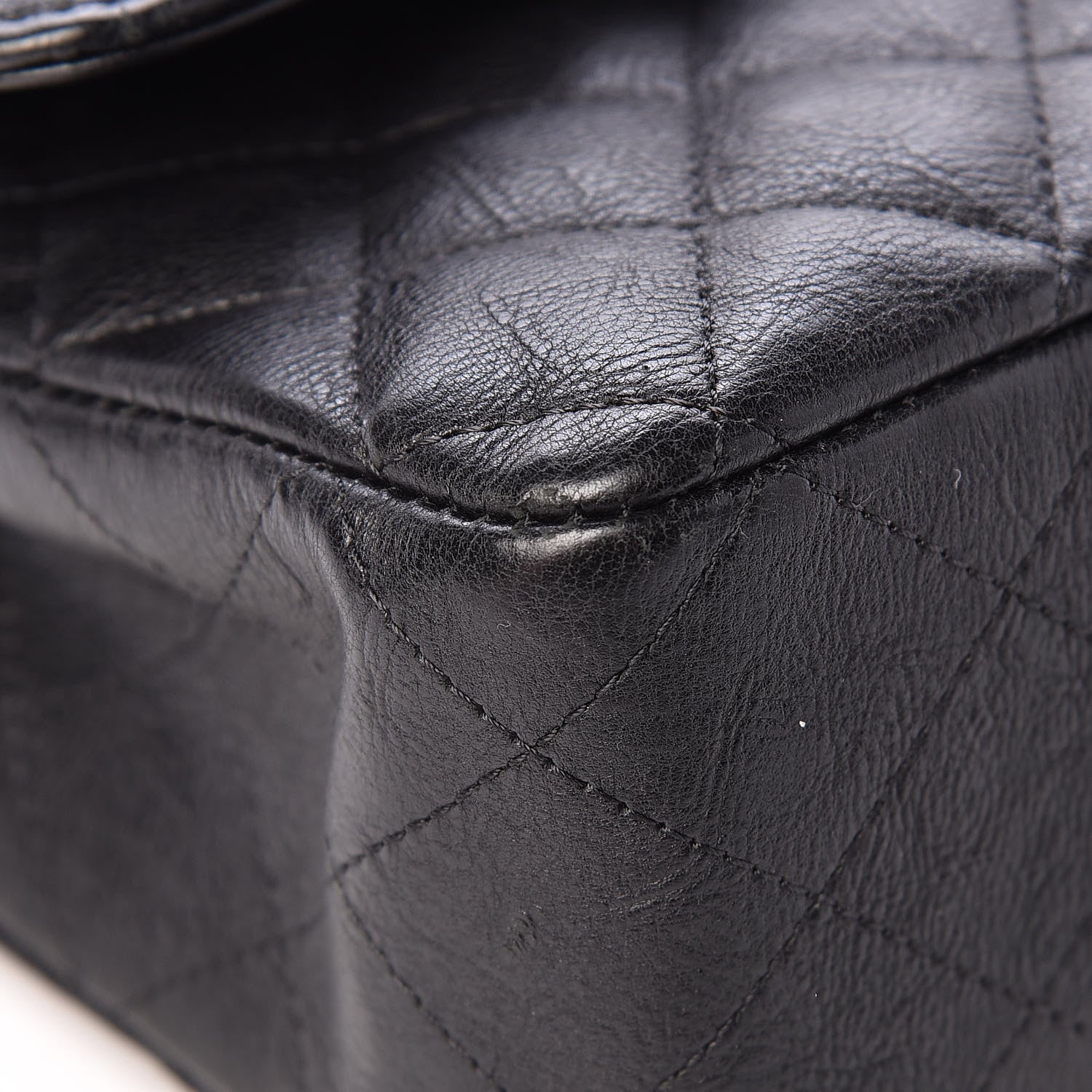 Chanel Crumpled Calfskin Quilted Medium Double Flap So Black 10 of 16