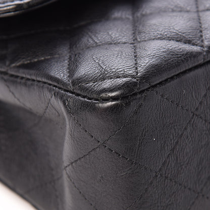 Chanel Crumpled Calfskin Quilted Medium Double Flap So Black 10 of 16