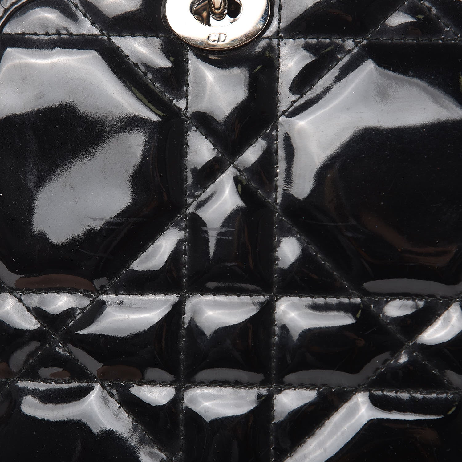Christian Dior Patent Cannage Medium Granville Tote Black 11 of 16