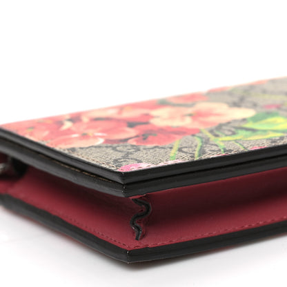 Gucci GG Supreme Monogram Blooms Chain Wallet Beige Multicolor Dry Rose 6 of 7