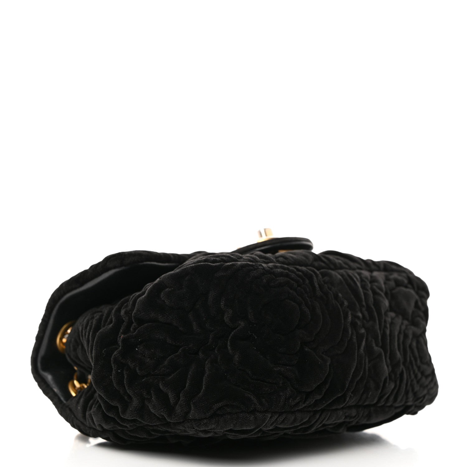 Chanel Velvet Camellia Embossed Mini Square Flap Black 4 of 12
