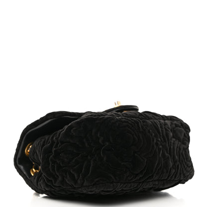 Chanel Velvet Camellia Embossed Mini Square Flap Black 4 of 12