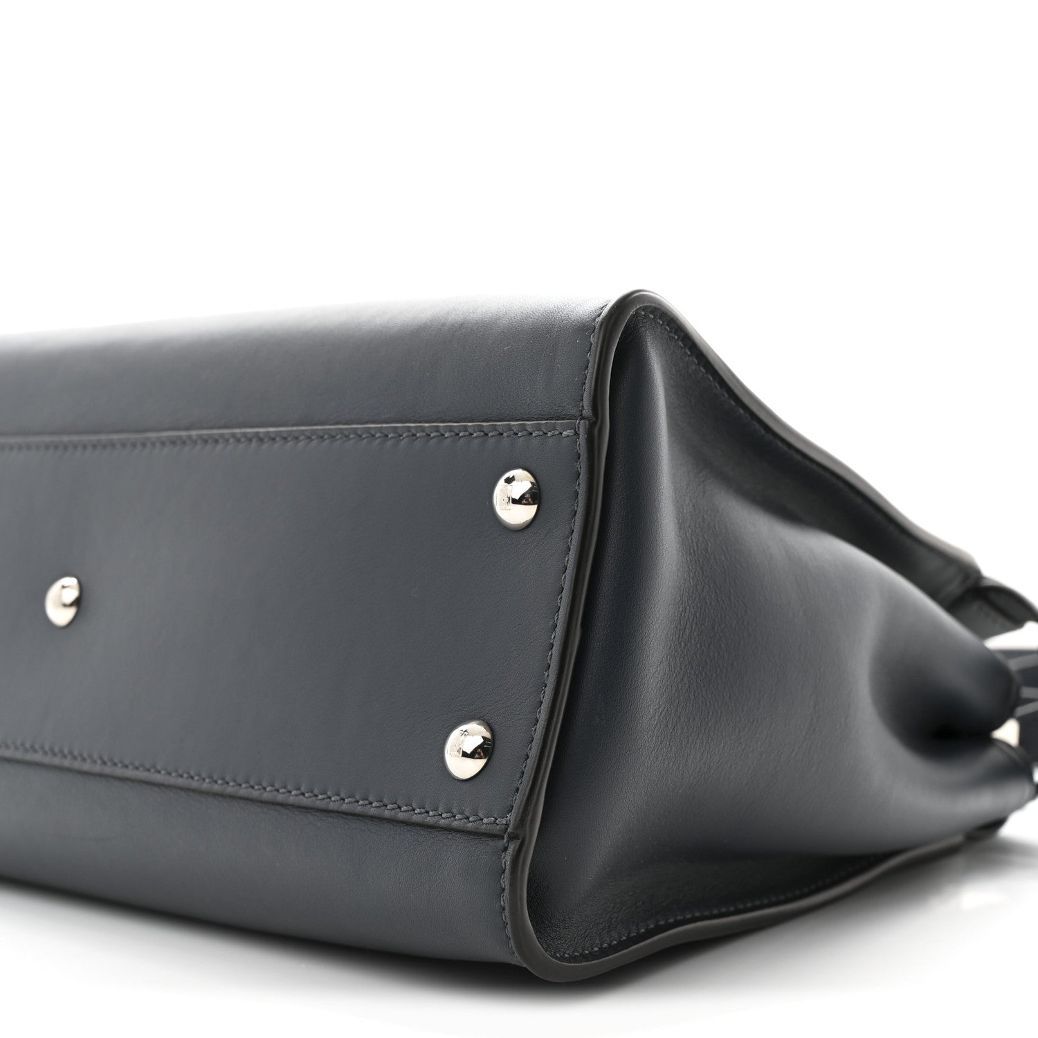 Fendi Vitello Seta Shiny Nappa Elaphe Medium Peekaboo Iconic Satchel Notturno Natural 11 of 11